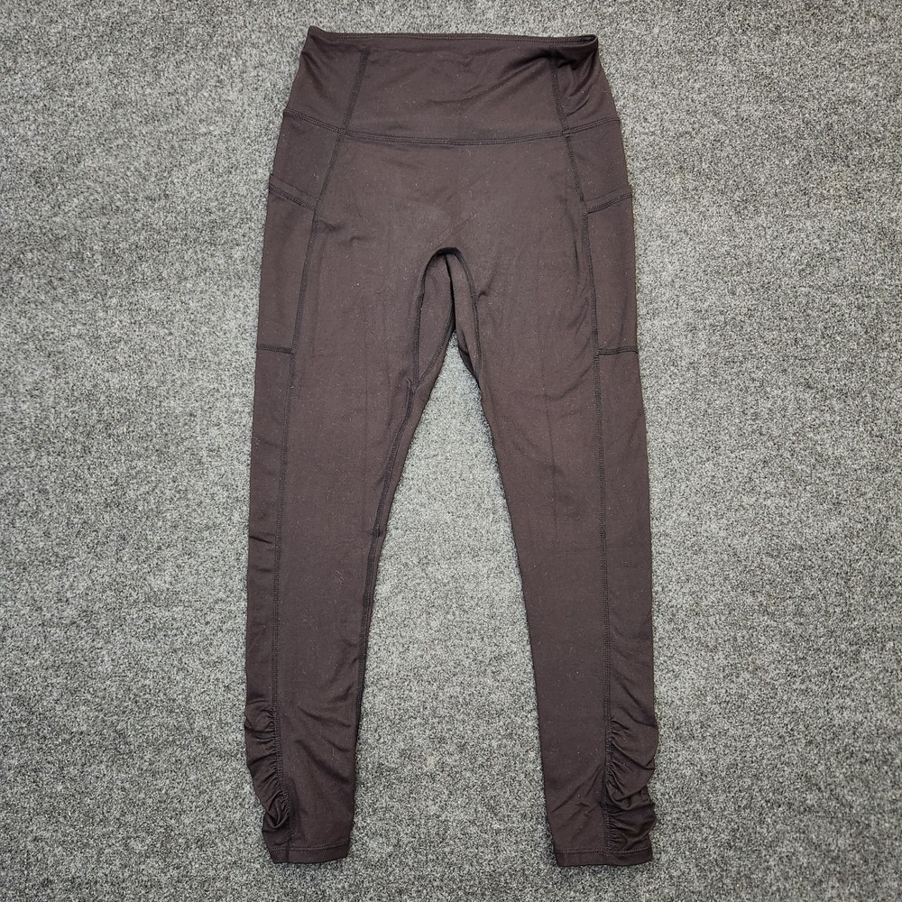Free People FP Movement Womens Small Black Leggings Ruched Ankle Pilates Gym